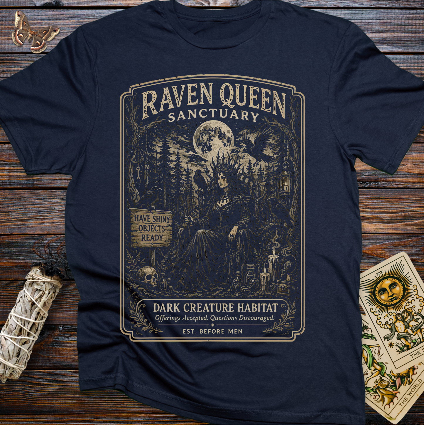 Raven Queen Sanctuary Shirt | Gothic Witchy Raven Graphic Tee