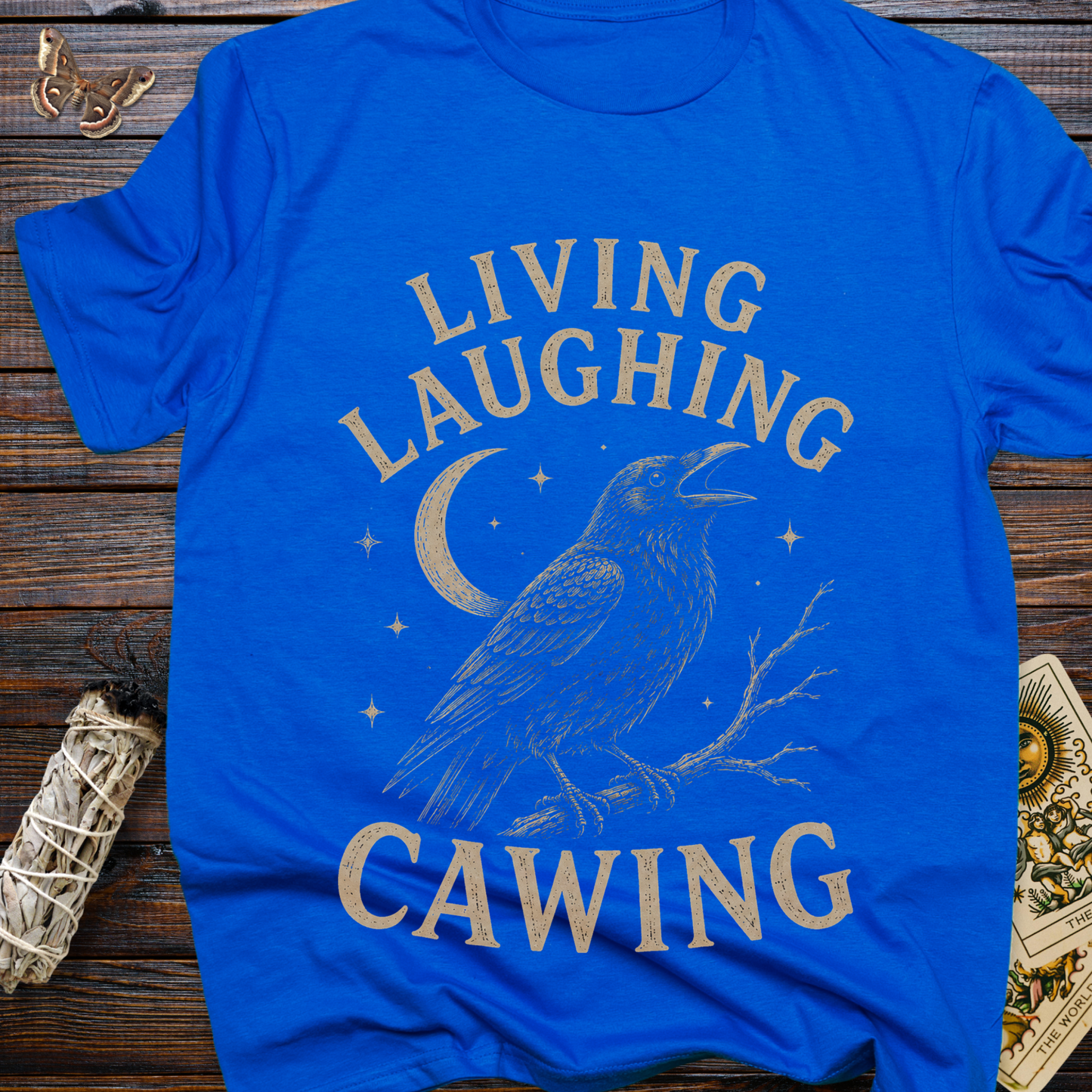 Living Laughing Cawing Raven Shirt | Funny Crow Graphic Tee
