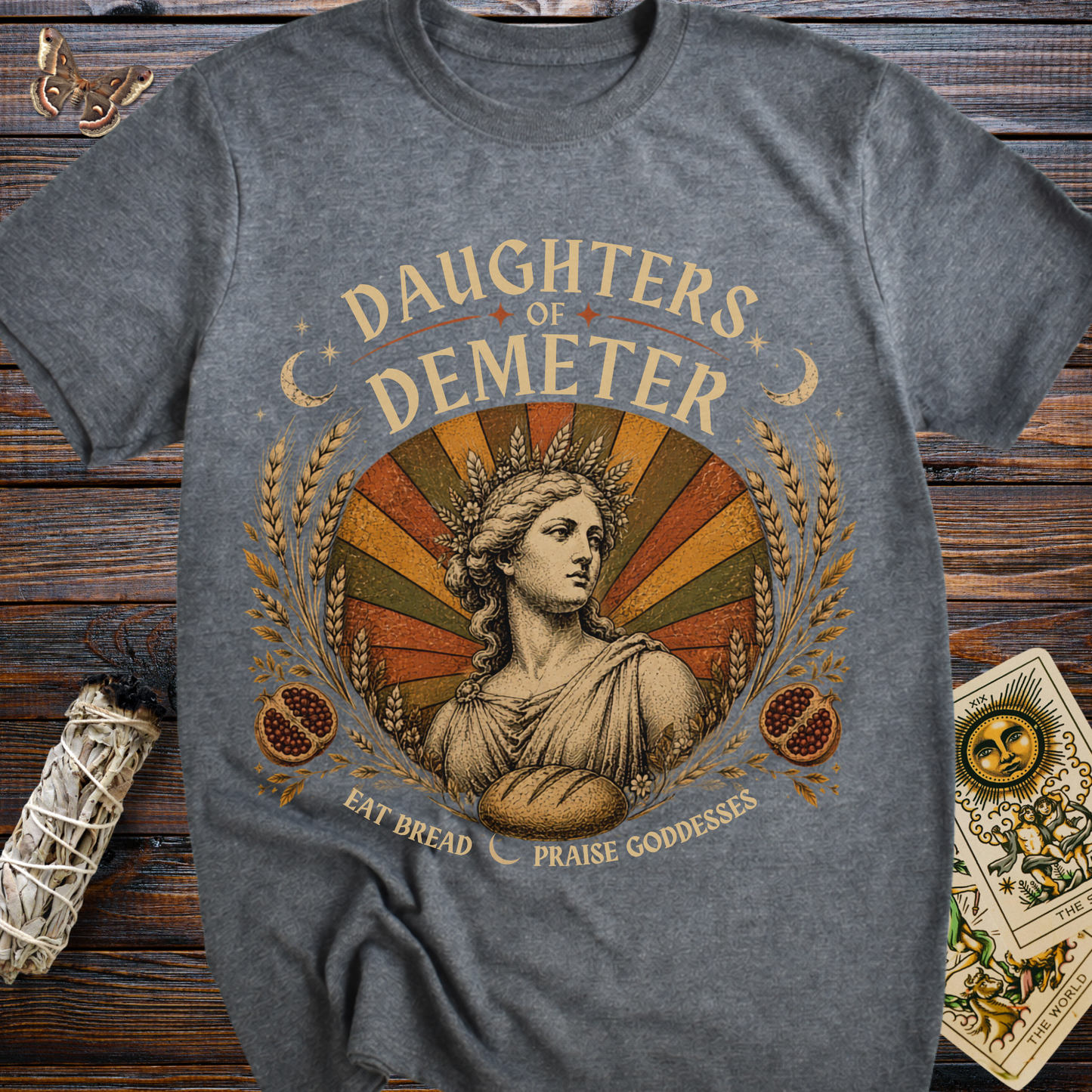 Daughters of Demeter Shirt | Eat Bread Praise Goddesses Graphic Tee