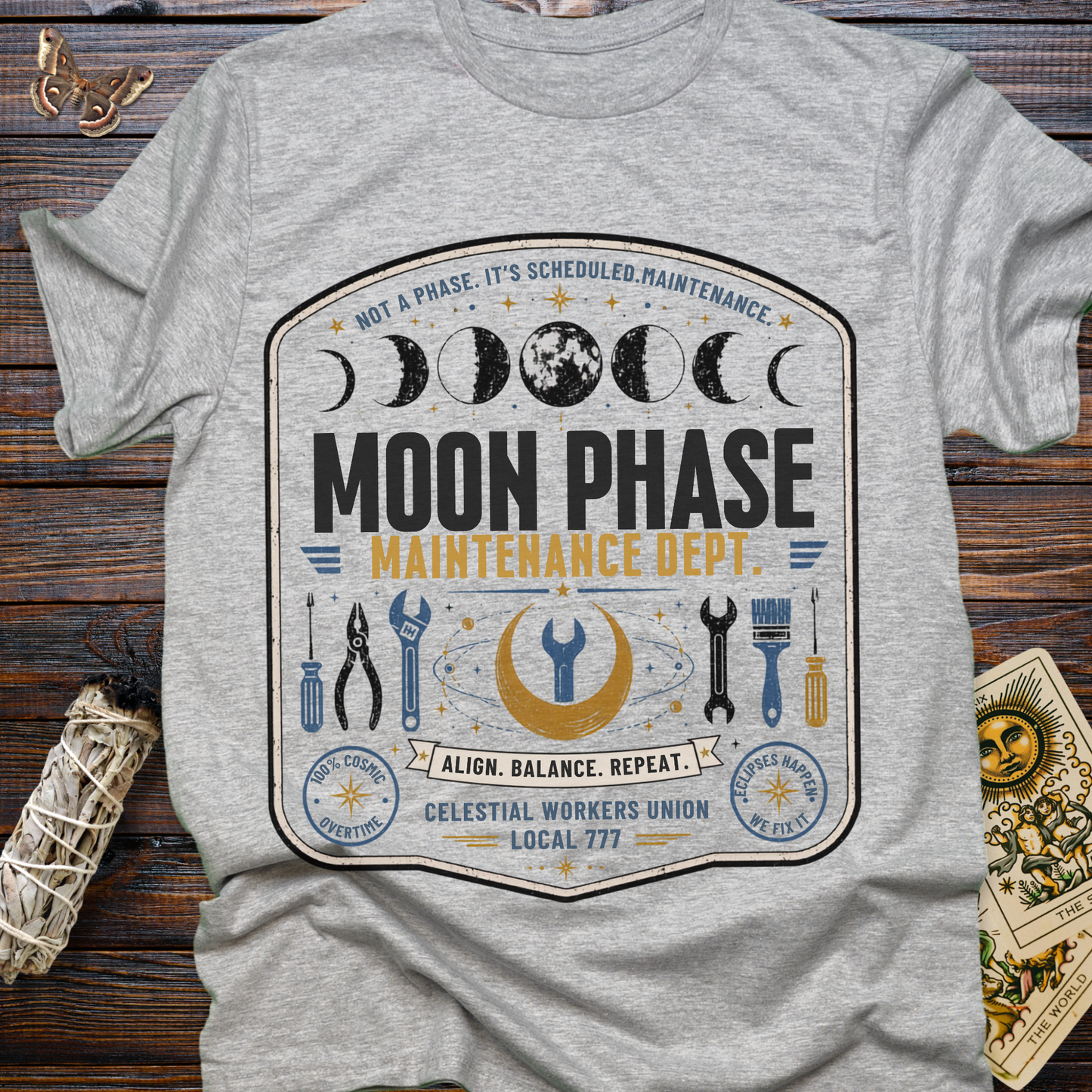 Moon Phase Maintenance Department T-Shirt