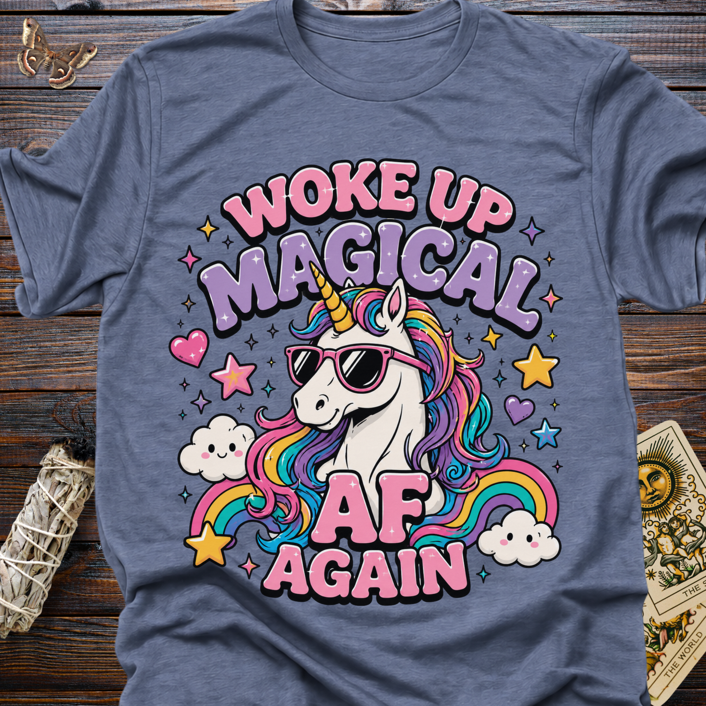 Woke Up Magical Again Unicorn Shirt | Funny Rainbow Unicorn Graphic Tee for Women