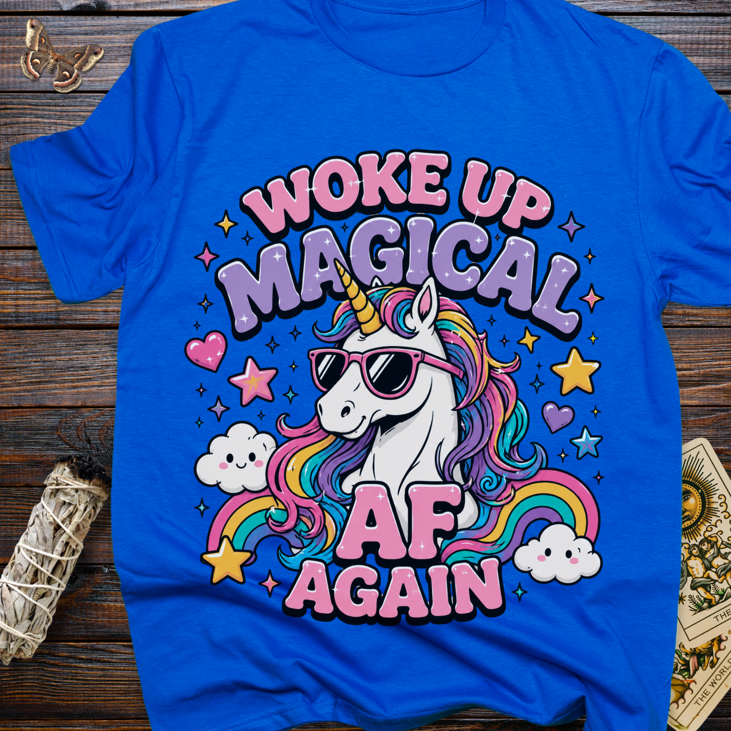 Woke Up Magical Again Unicorn Shirt | Funny Rainbow Unicorn Graphic Tee for Women