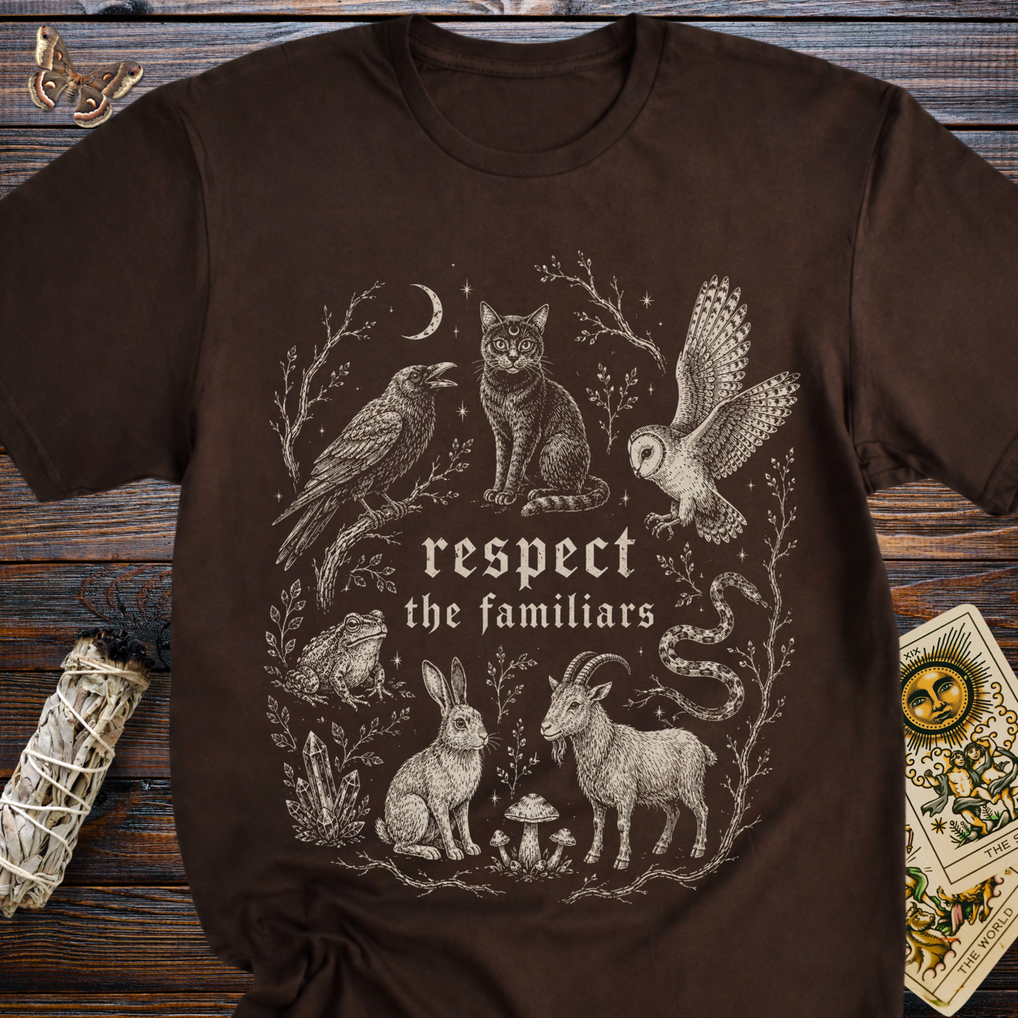 Respect the Familiars Shirt | Witchy Animal Familiar Graphic Tee