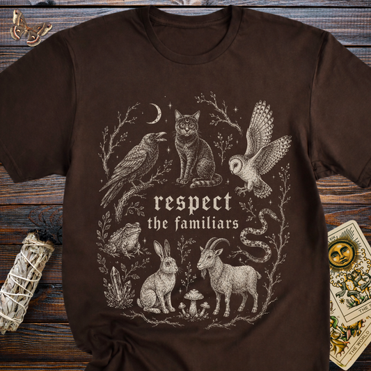 Respect the Familiars Shirt | Witchy Animal Familiar Graphic Tee