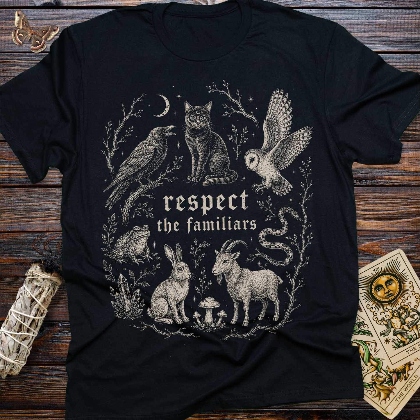 Respect the Familiars Shirt | Witchy Animal Familiar Graphic Tee