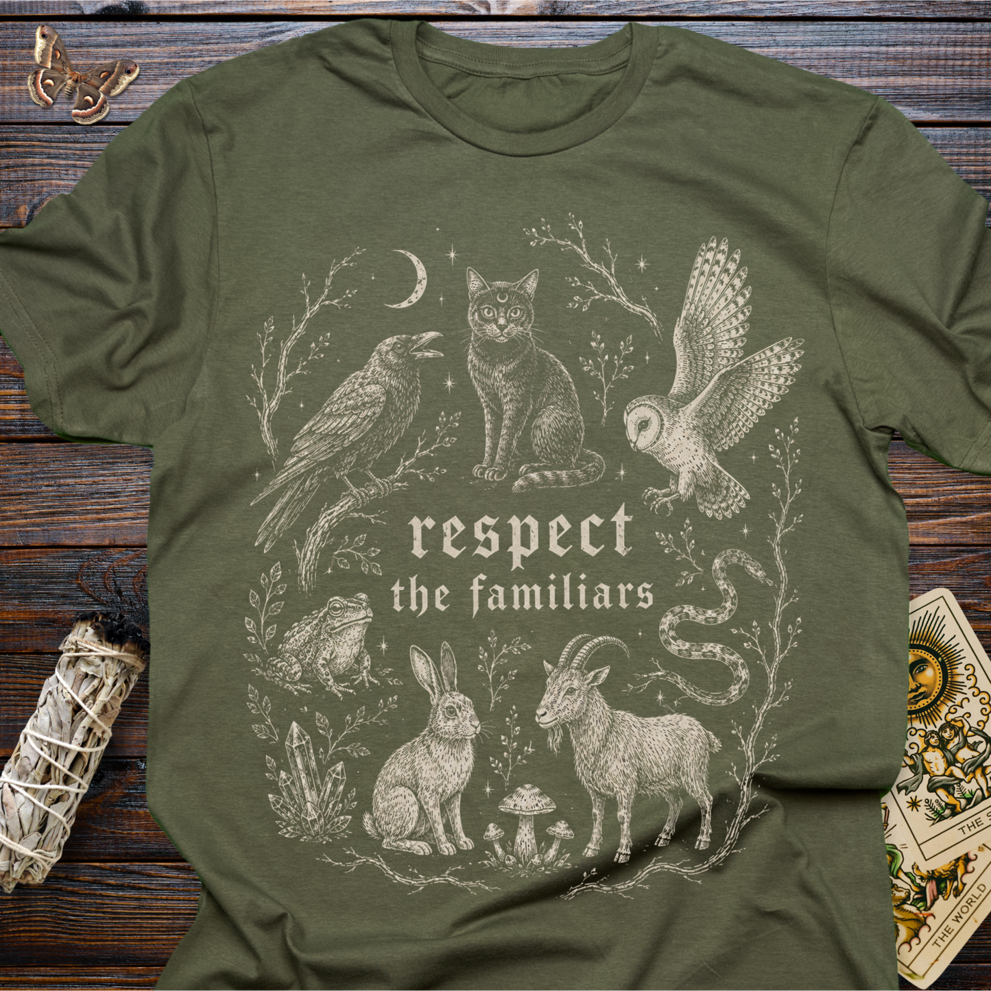 Respect the Familiars Shirt | Witchy Animal Familiar Graphic Tee