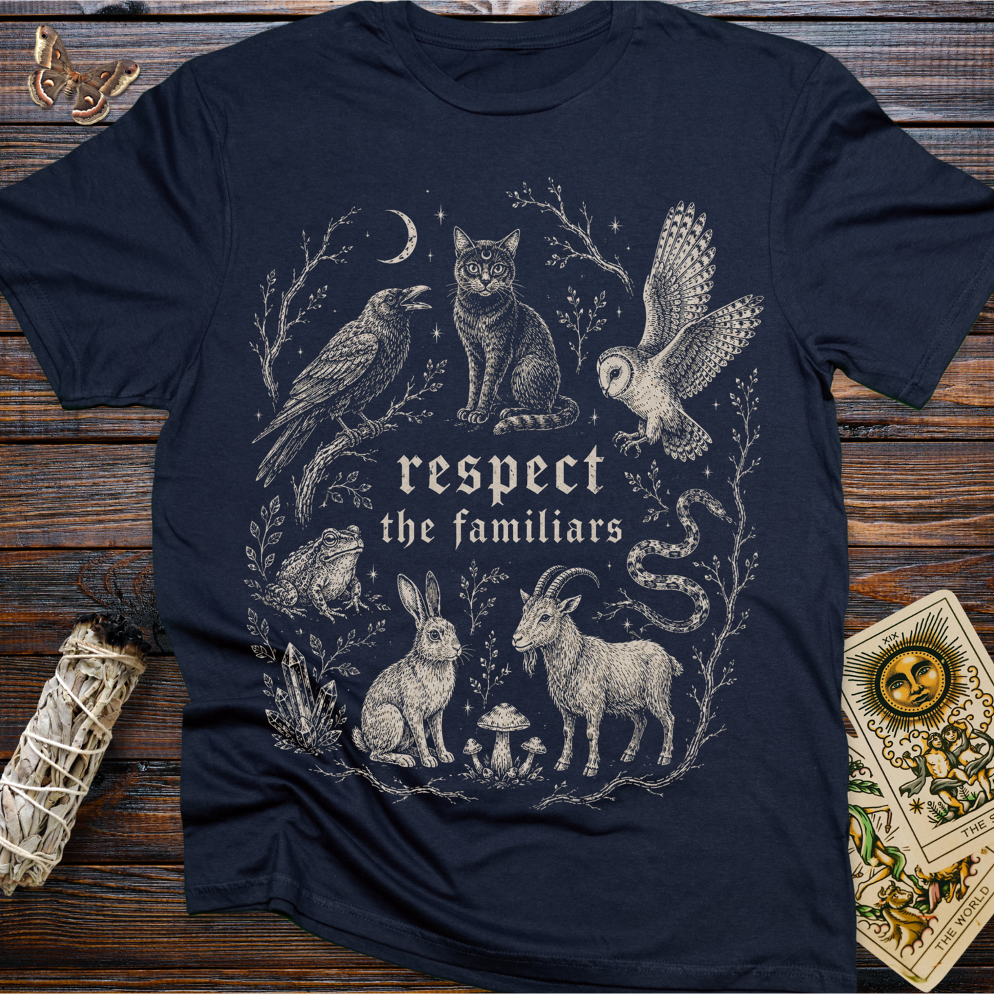 Respect the Familiars Shirt | Witchy Animal Familiar Graphic Tee