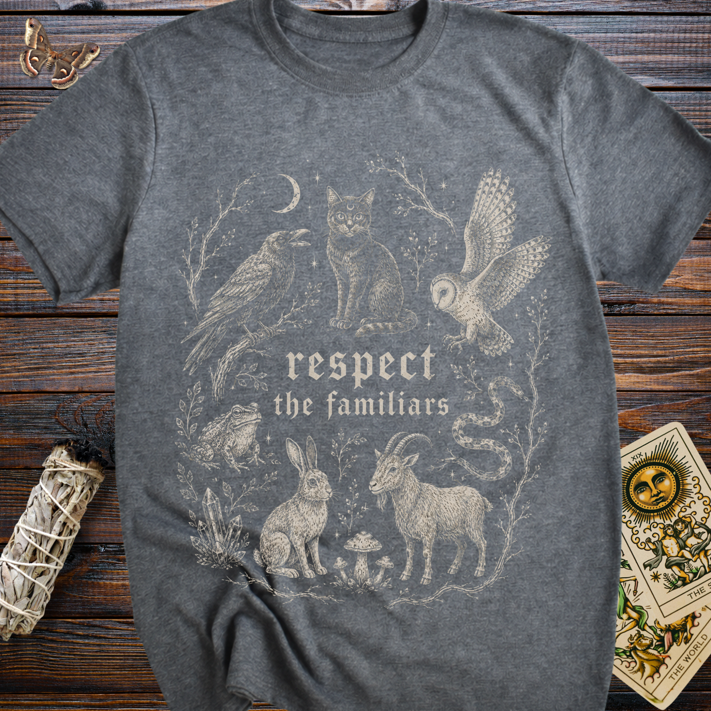 Respect the Familiars Shirt | Witchy Animal Familiar Graphic Tee