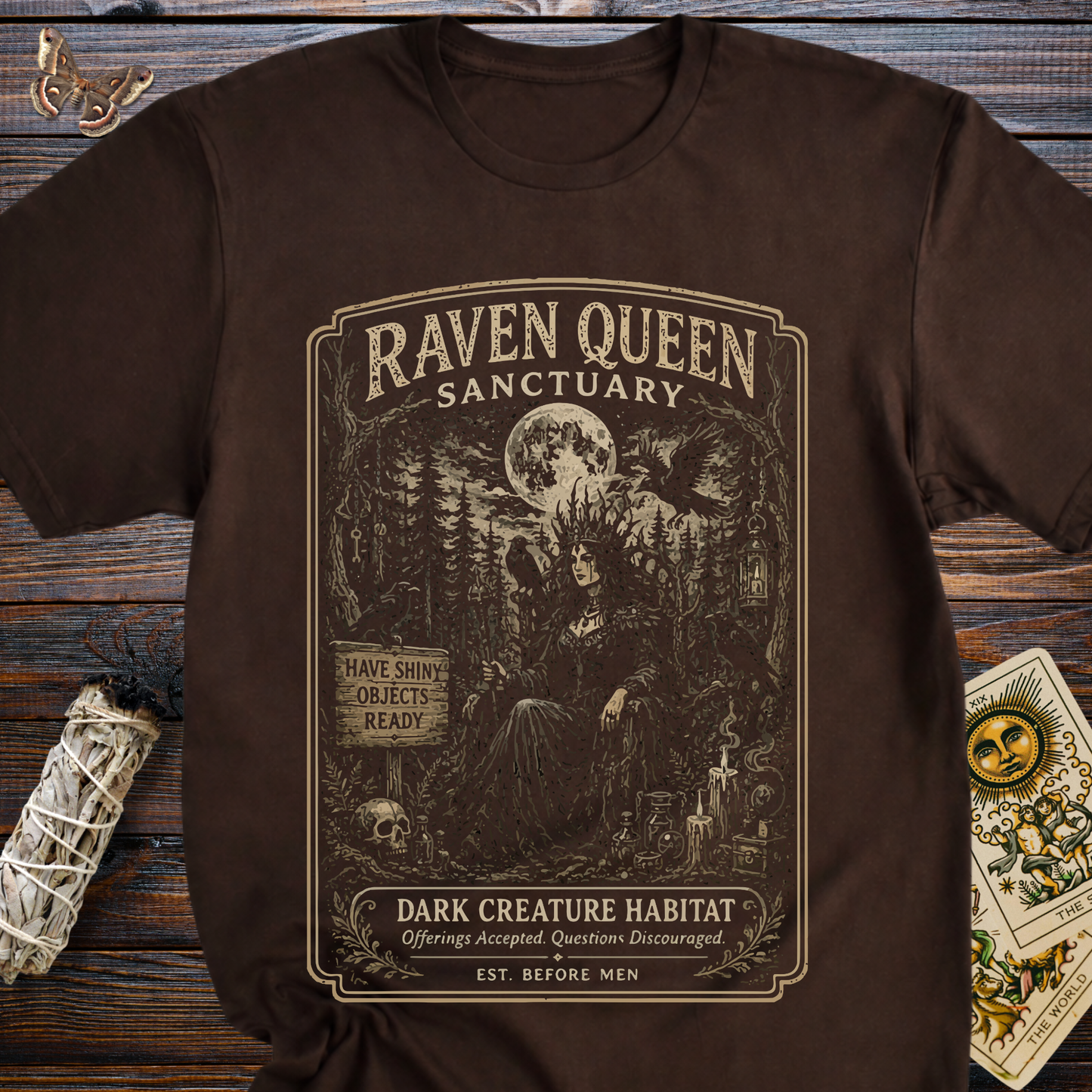 Raven Queen Sanctuary Shirt | Gothic Witchy Raven Graphic Tee