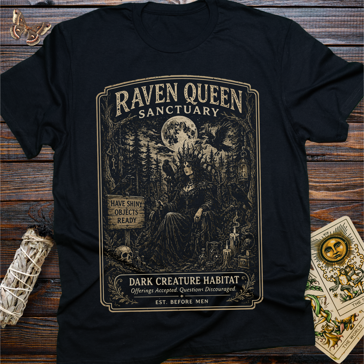 Raven Queen Sanctuary Shirt | Gothic Witchy Raven Graphic Tee
