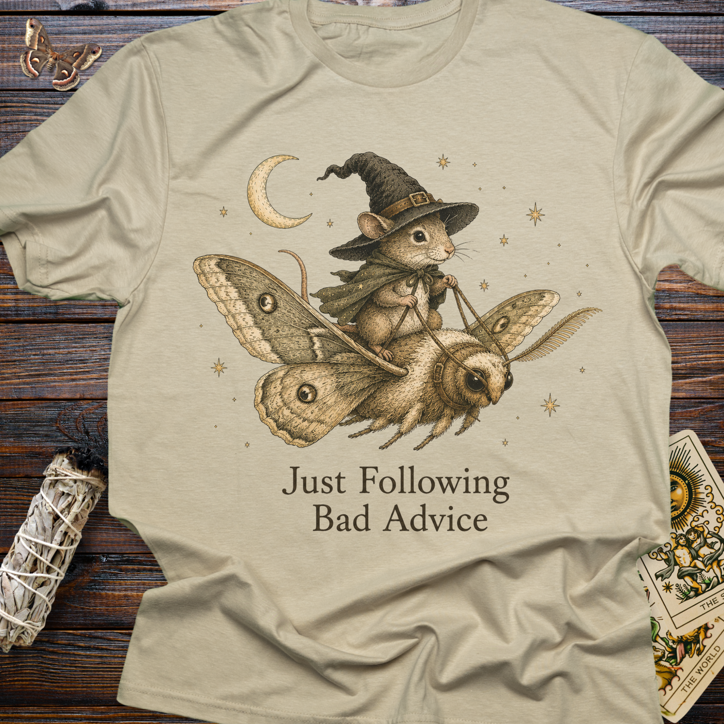Just Following Bad Advice Shirt | Funny Witchy Mouse Graphic Tee