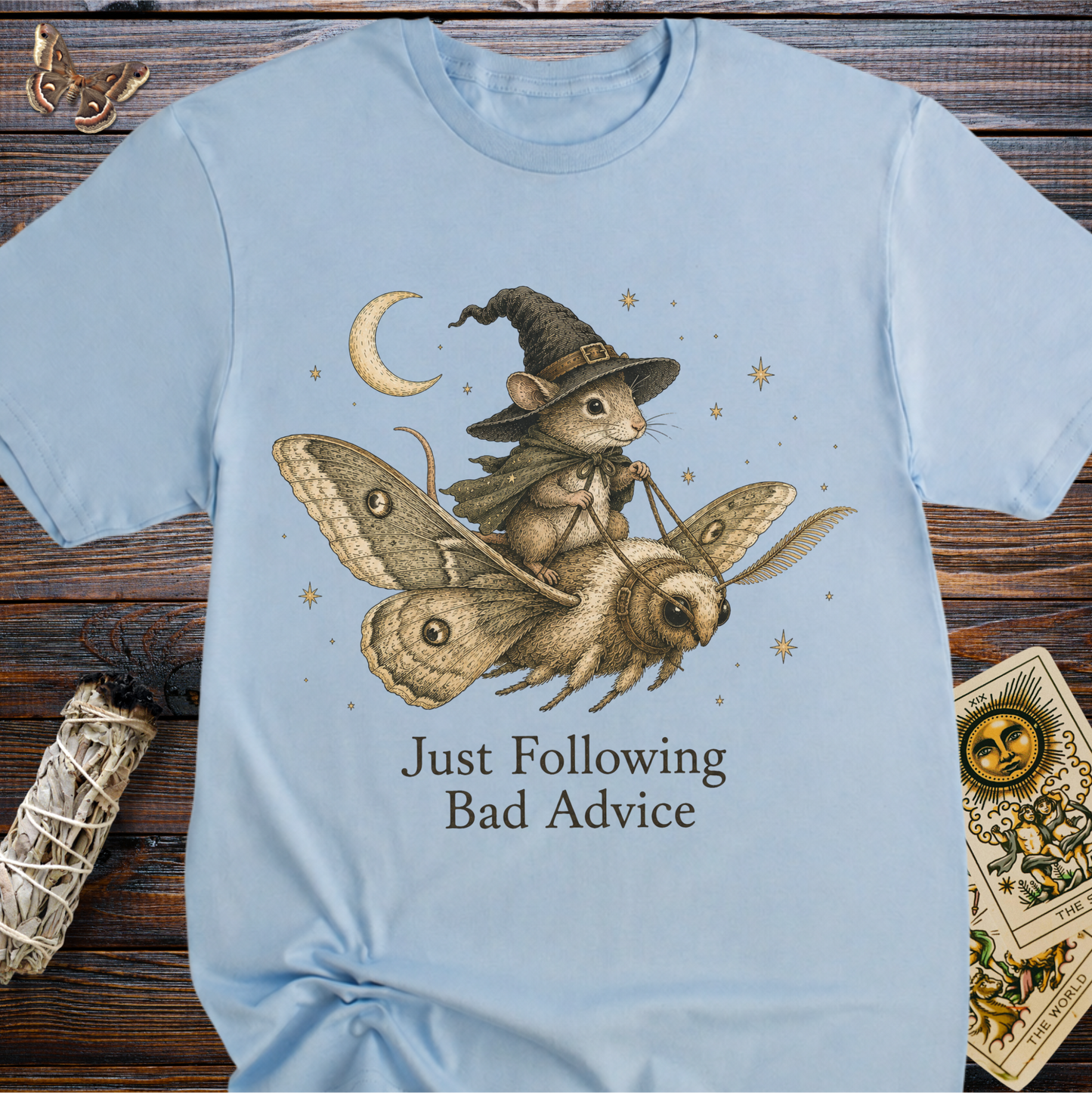 Just Following Bad Advice Shirt | Funny Witchy Mouse Graphic Tee