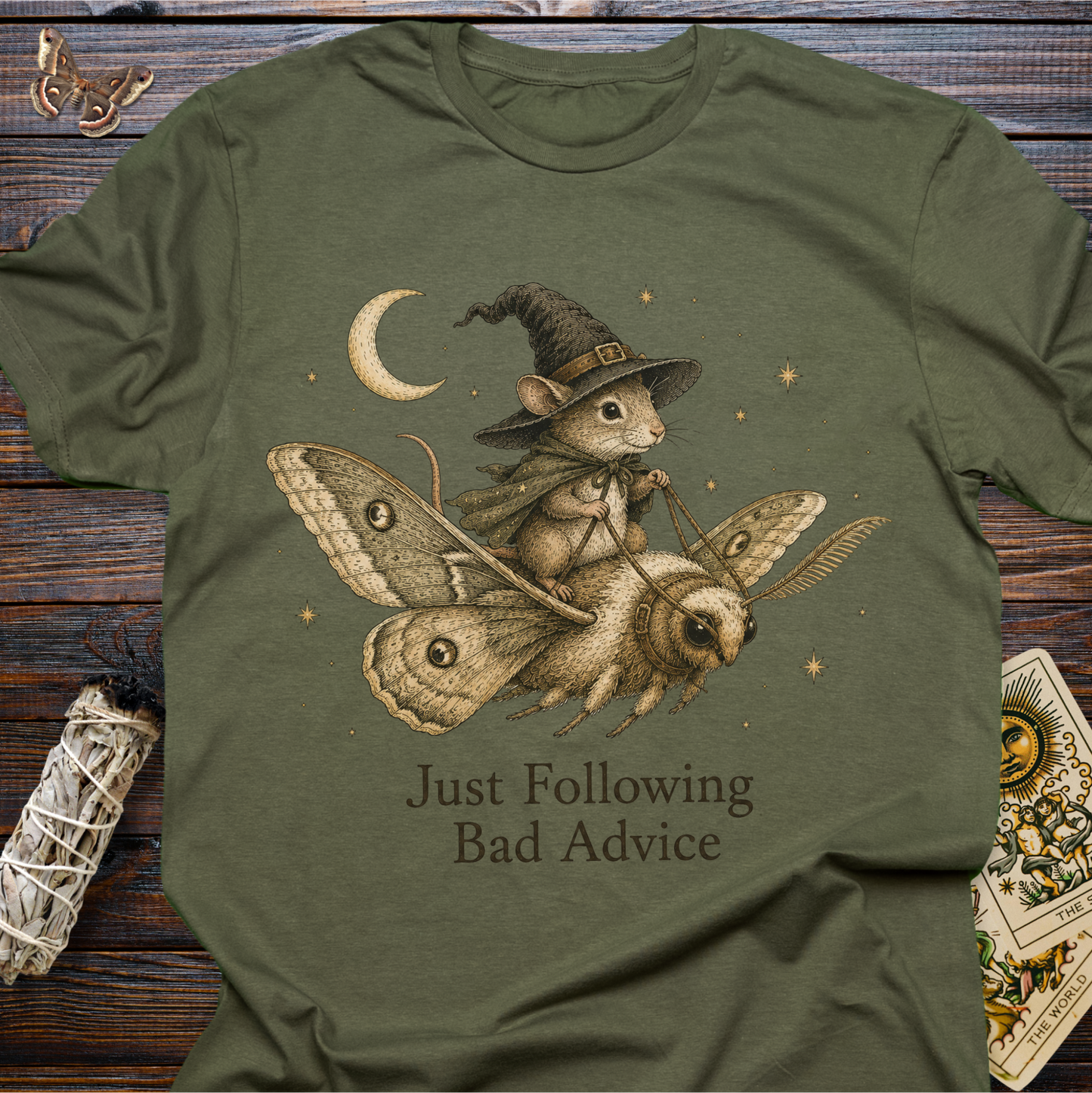 Just Following Bad Advice Shirt | Funny Witchy Mouse Graphic Tee