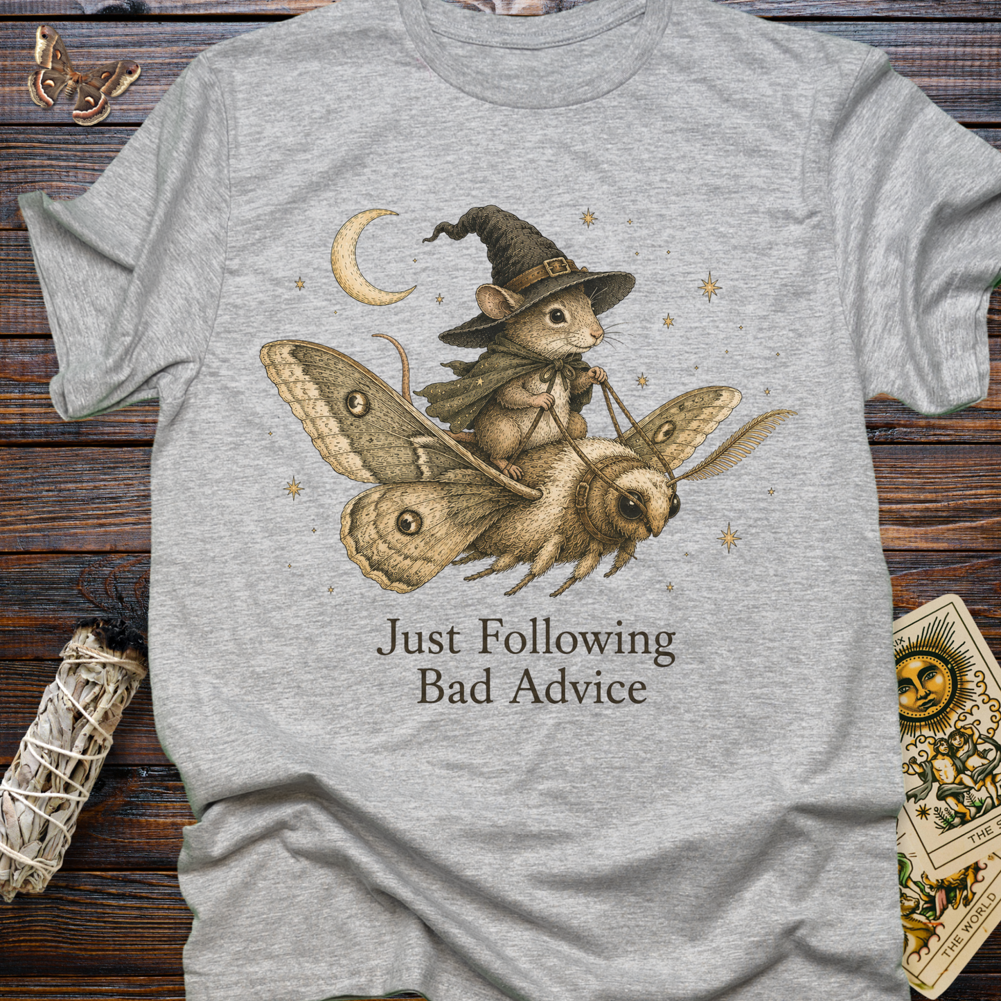 Just Following Bad Advice Shirt | Funny Witchy Mouse Graphic Tee