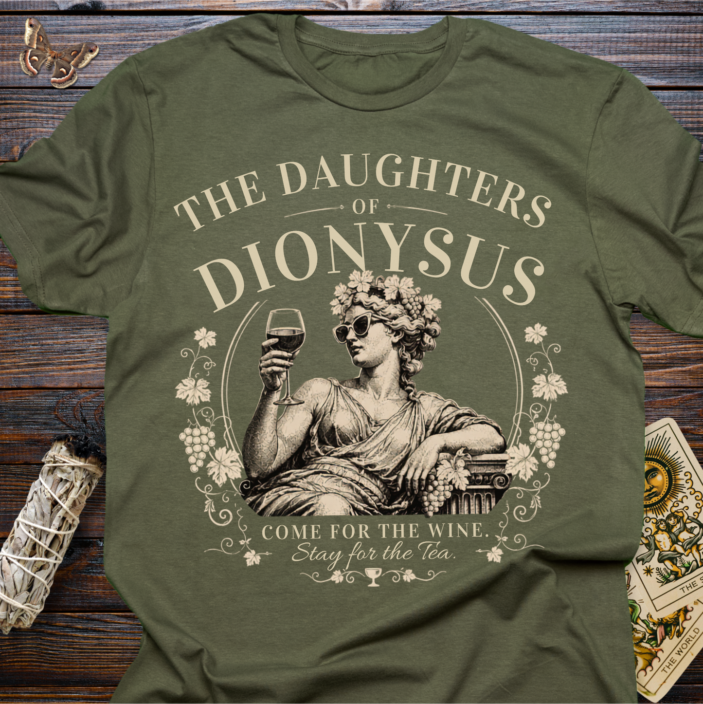Daughters of Dionysus Shirt | Come for the Wine Stay for the Tea Tee