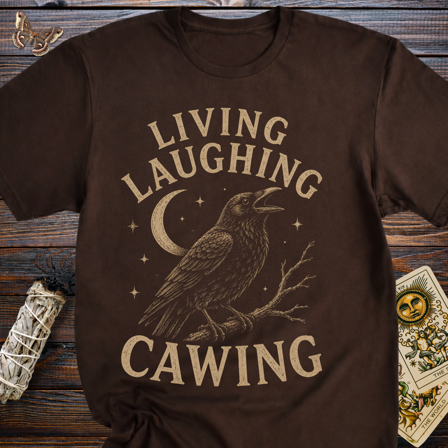 Living Laughing Cawing Raven Shirt | Funny Crow Graphic Tee