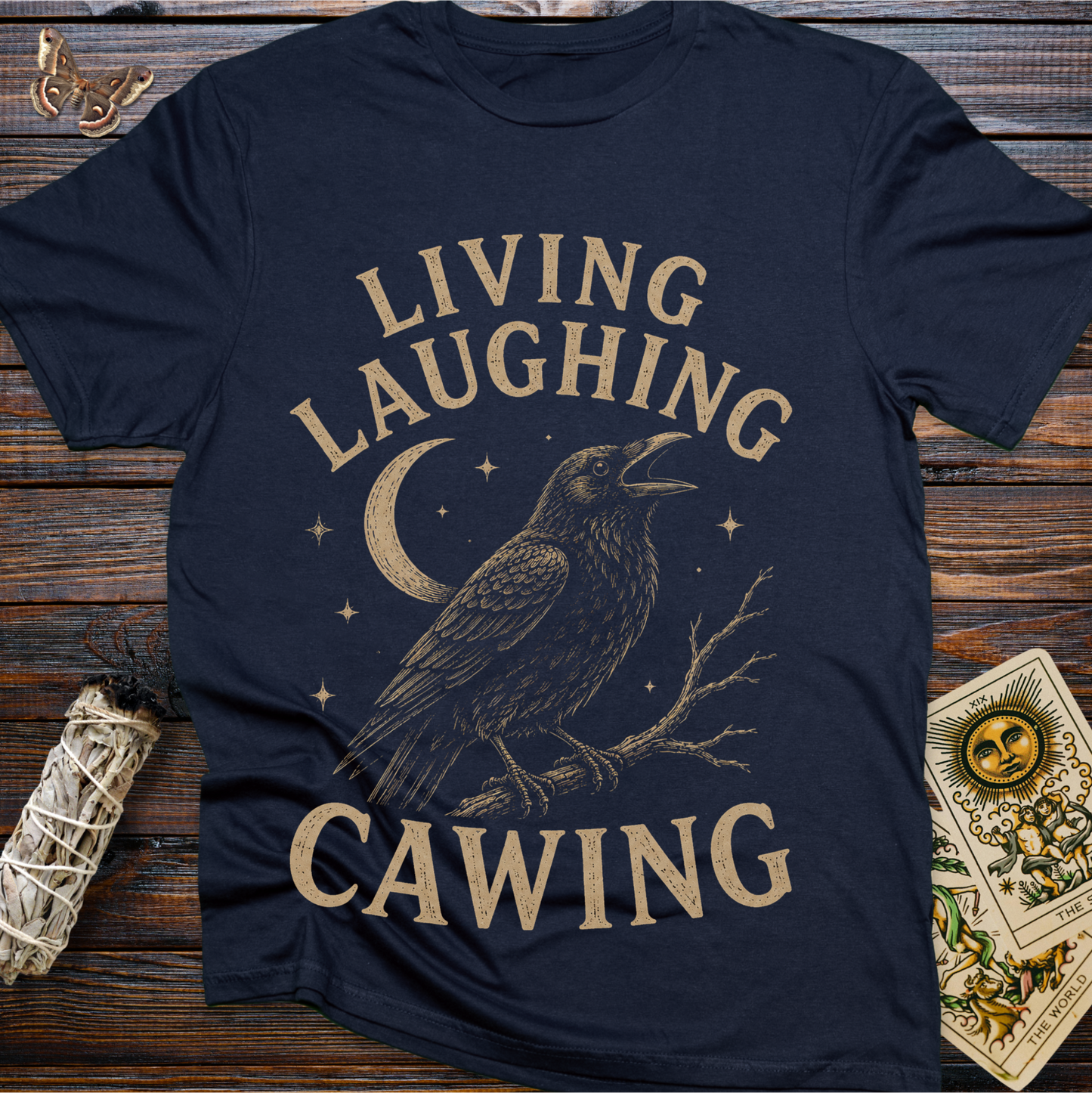 Living Laughing Cawing Raven Shirt | Funny Crow Graphic Tee