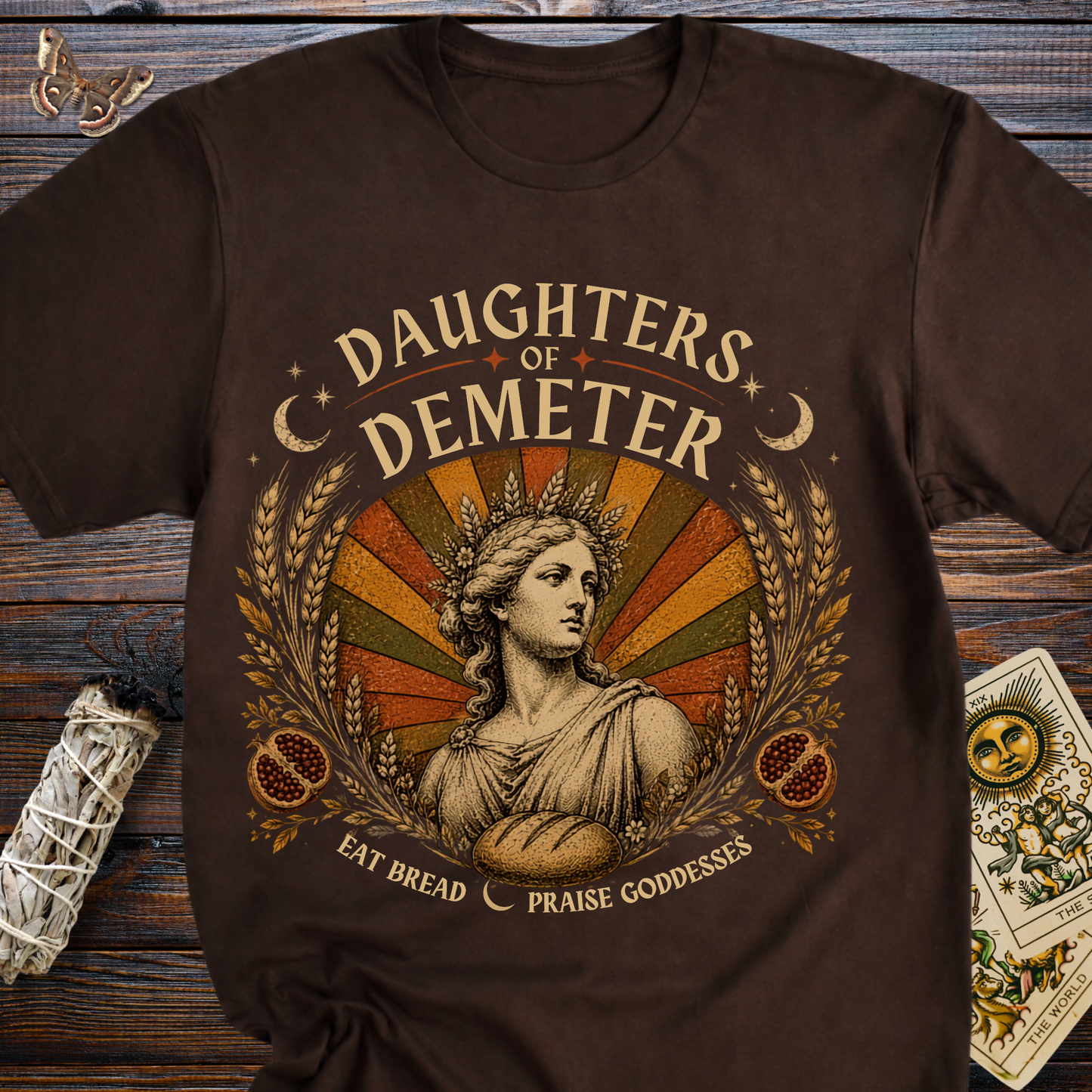 Daughters of Demeter Shirt | Eat Bread Praise Goddesses Graphic Tee