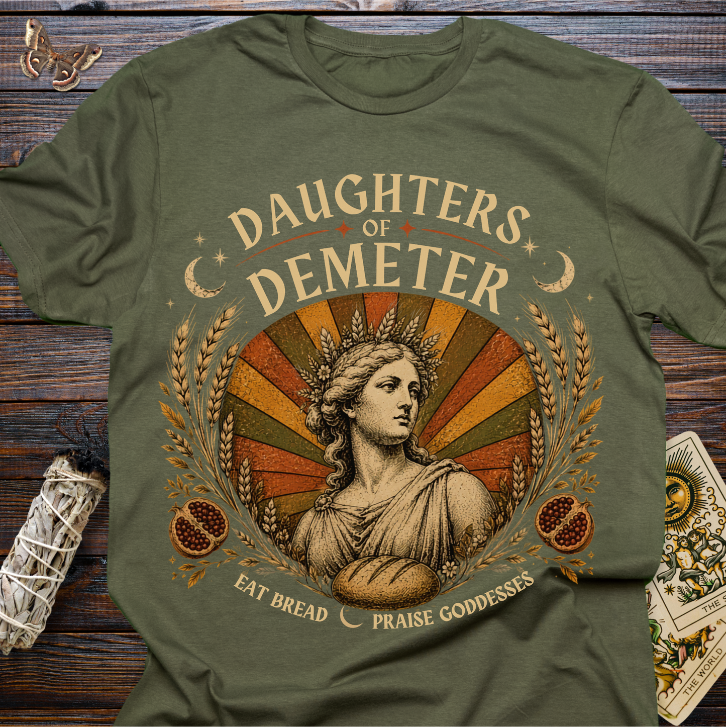 Daughters of Demeter Shirt | Eat Bread Praise Goddesses Graphic Tee