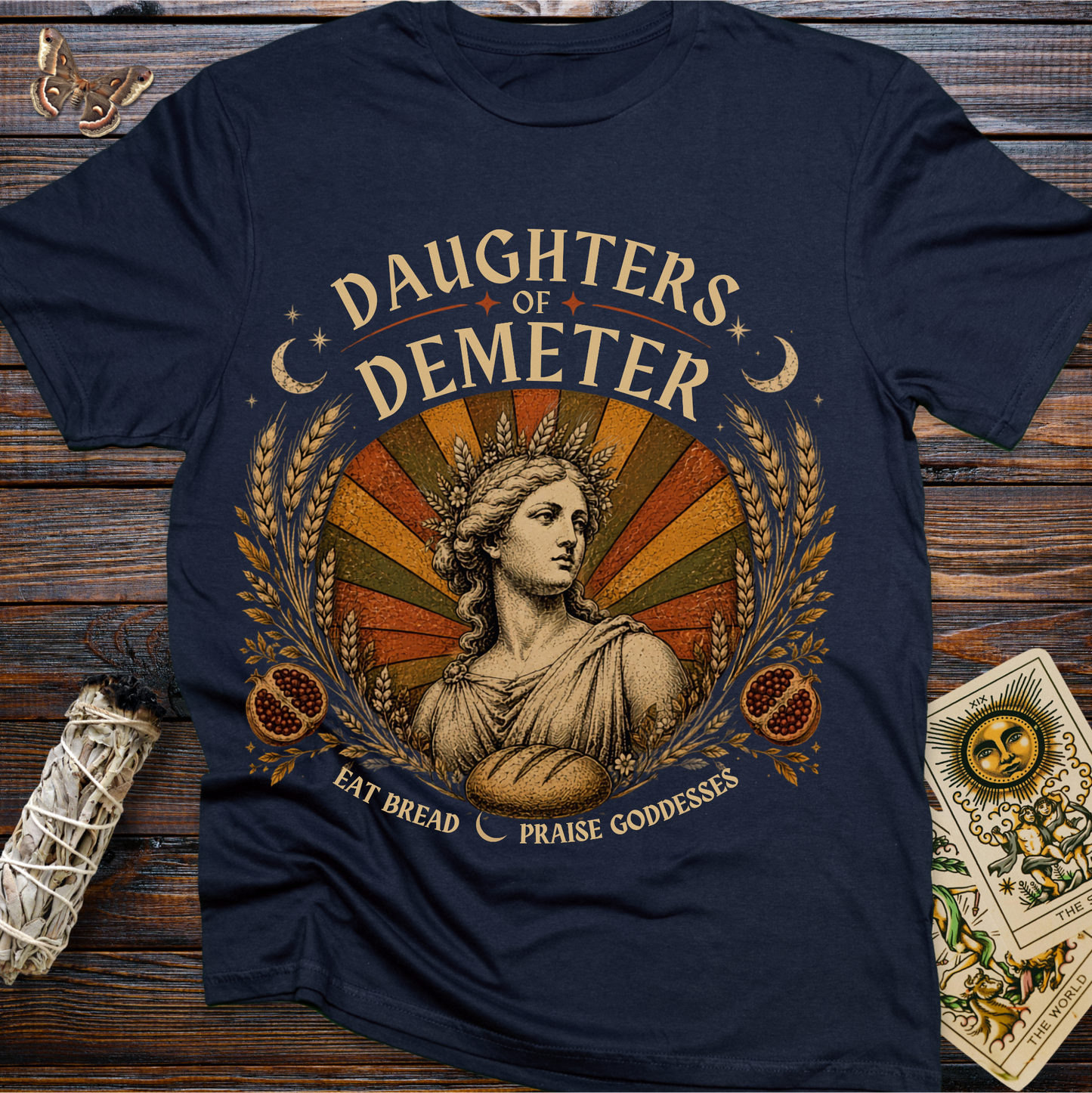 Daughters of Demeter Shirt | Eat Bread Praise Goddesses Graphic Tee
