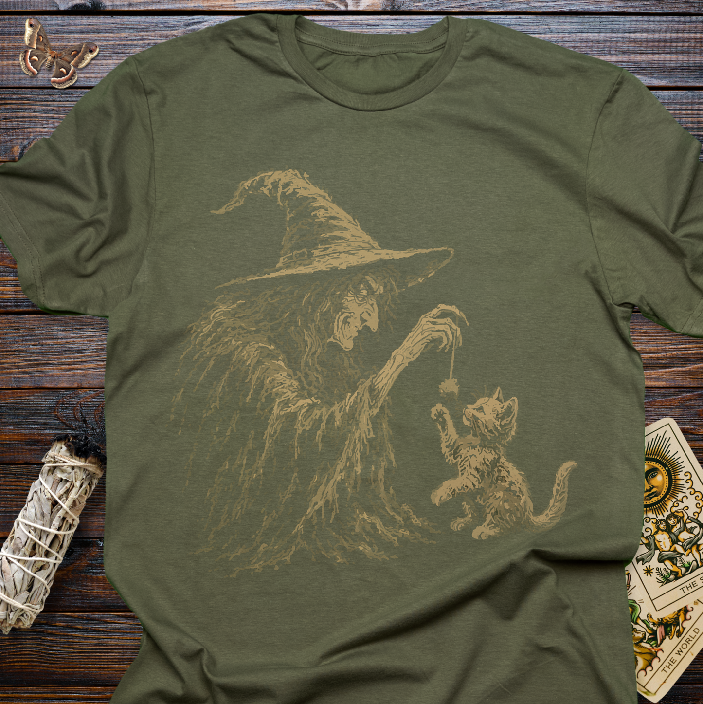 Wicked Witch and Kitten Shirt | Witchy Cat Graphic Tee