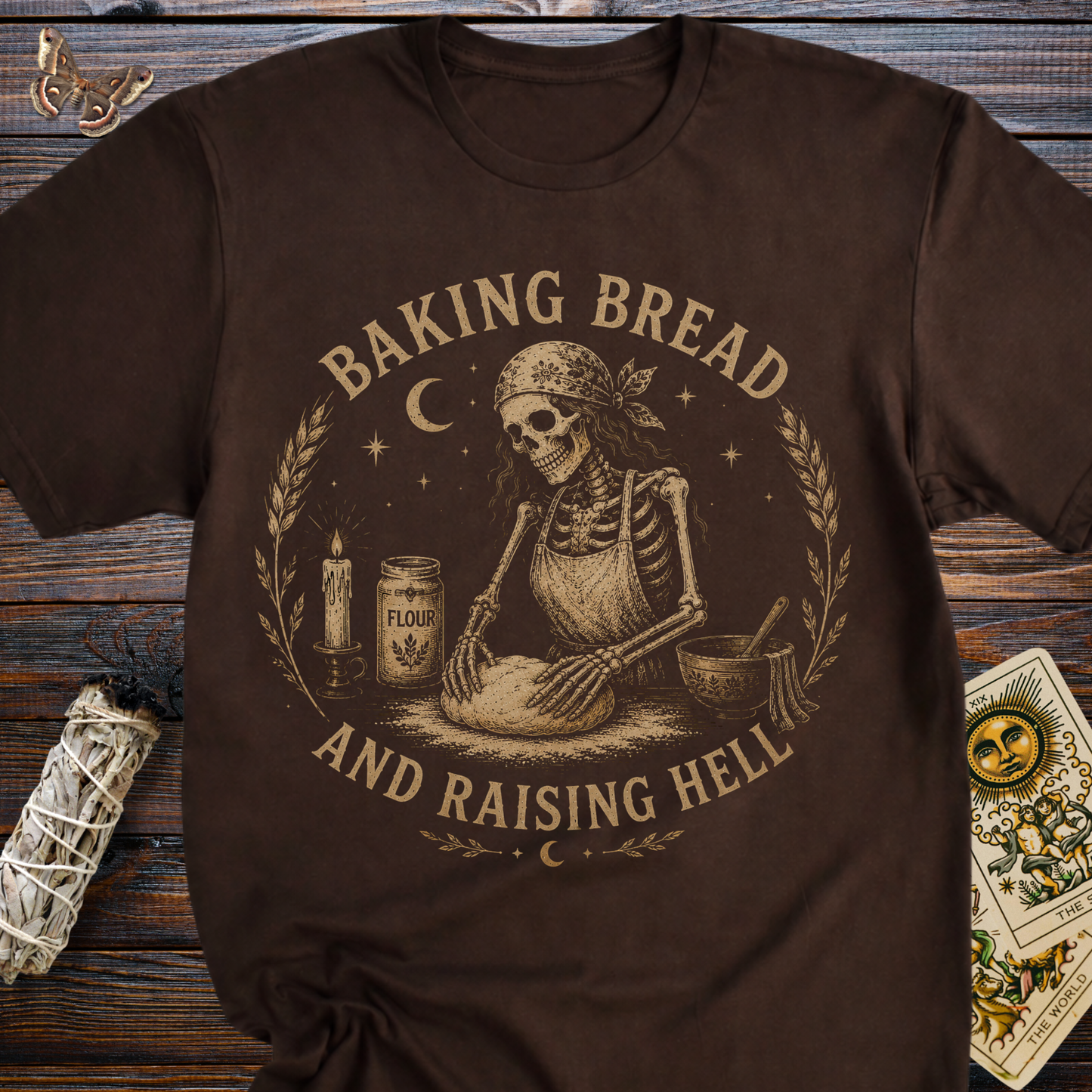 Baking Bread and Raising Hell Shirt | Funny Kitchen Witch Tee