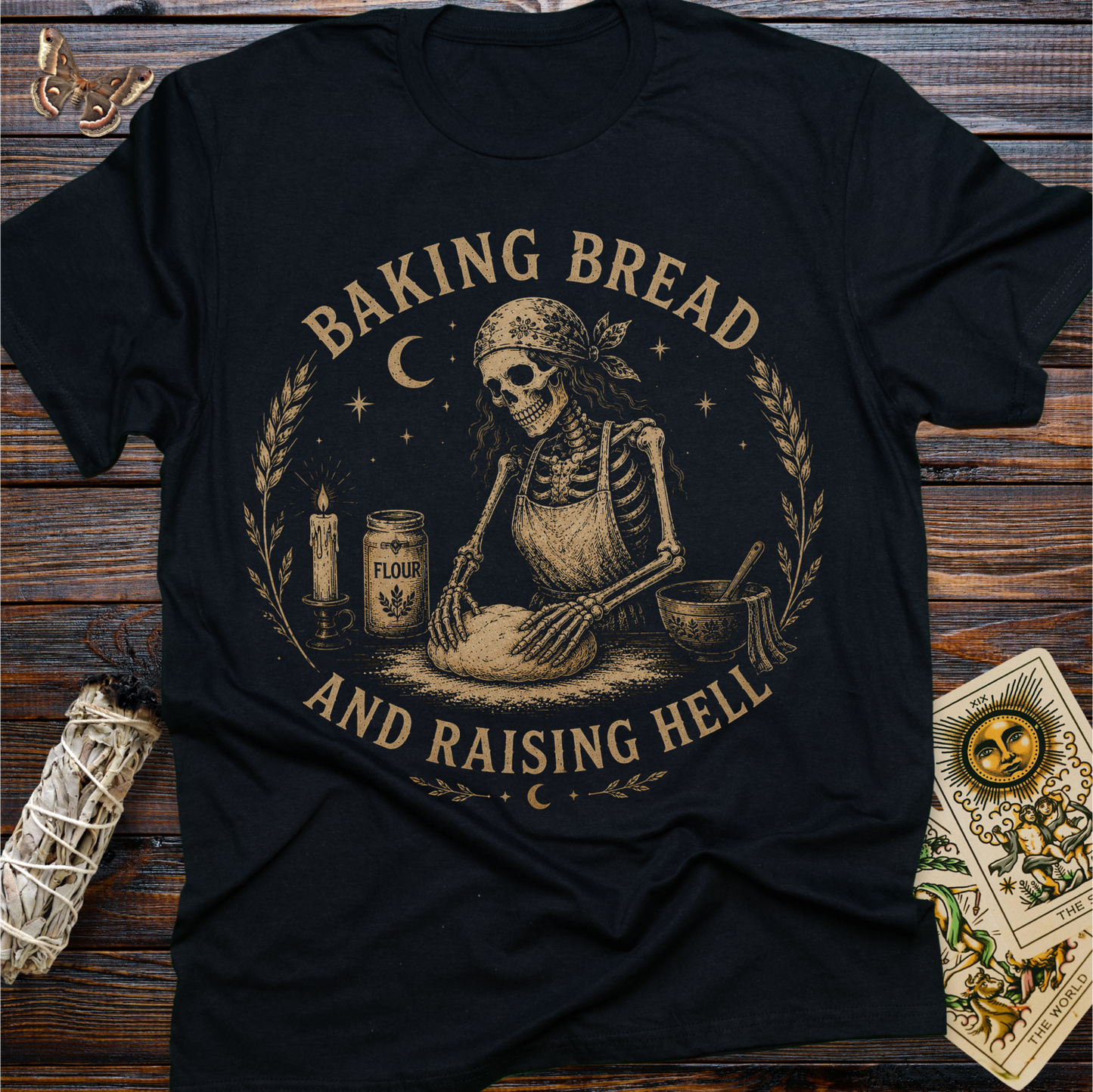 Baking Bread and Raising Hell Shirt | Funny Kitchen Witch Tee