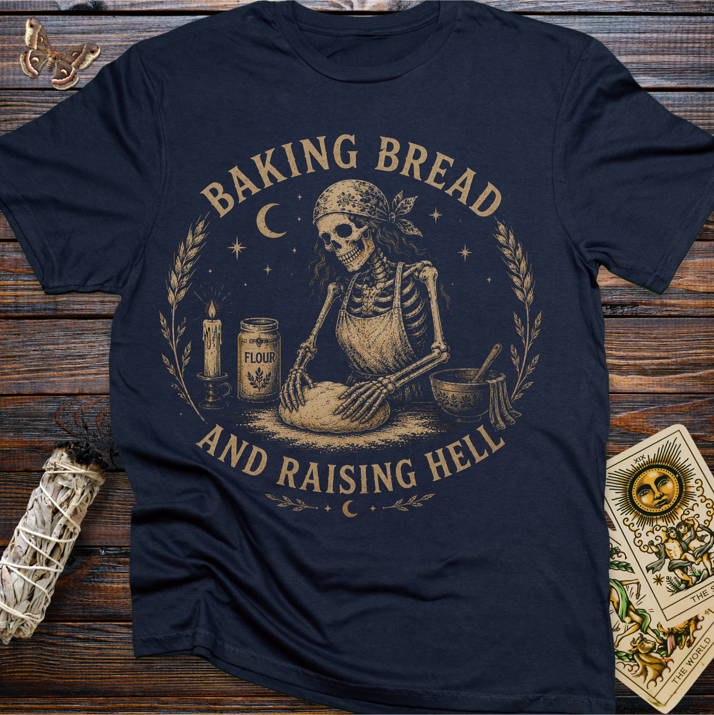 Baking Bread and Raising Hell Shirt | Funny Kitchen Witch Tee