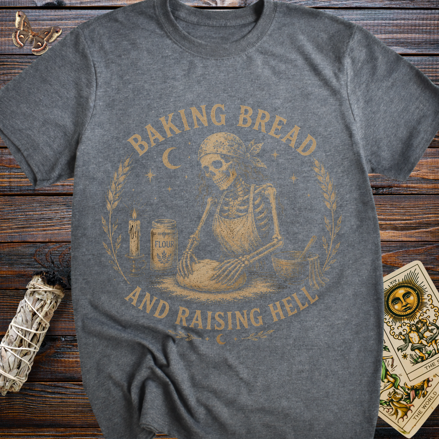 Baking Bread and Raising Hell Shirt | Funny Kitchen Witch Tee