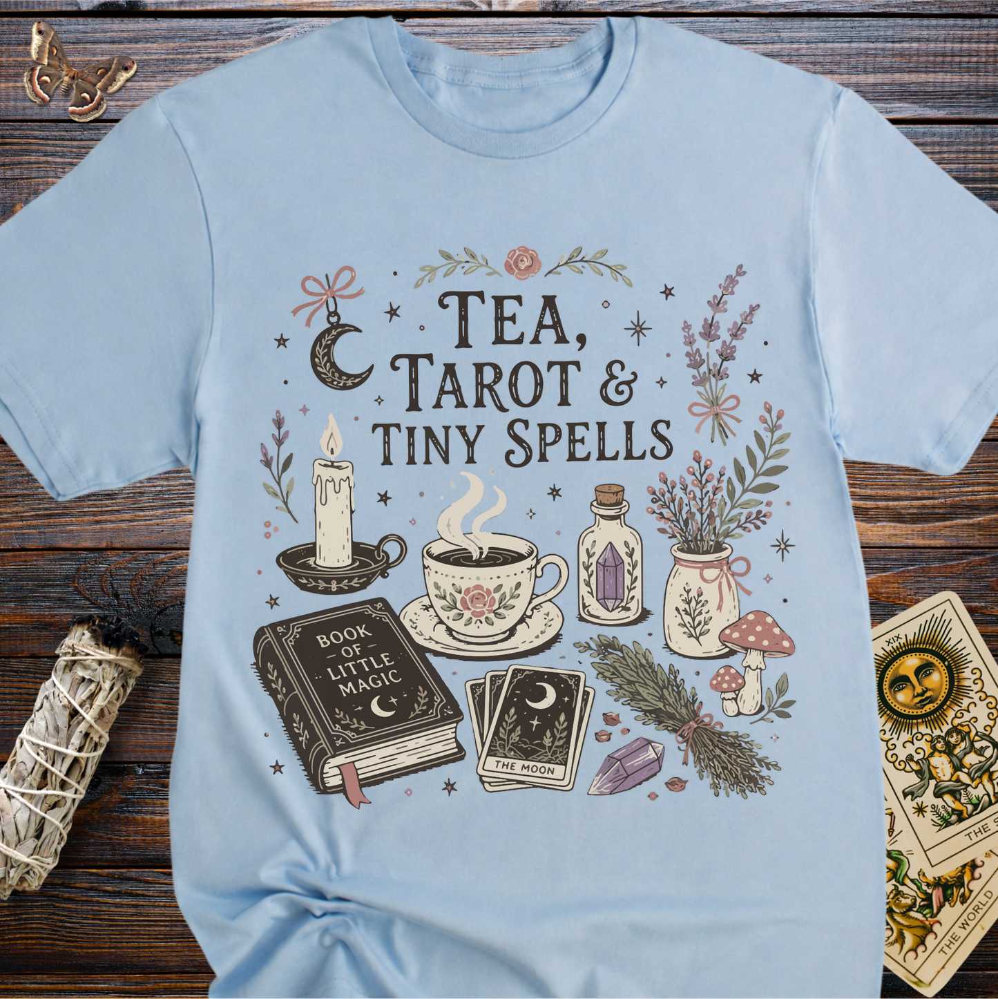 Tea, Tarot & Tiny Spells T-Shirt