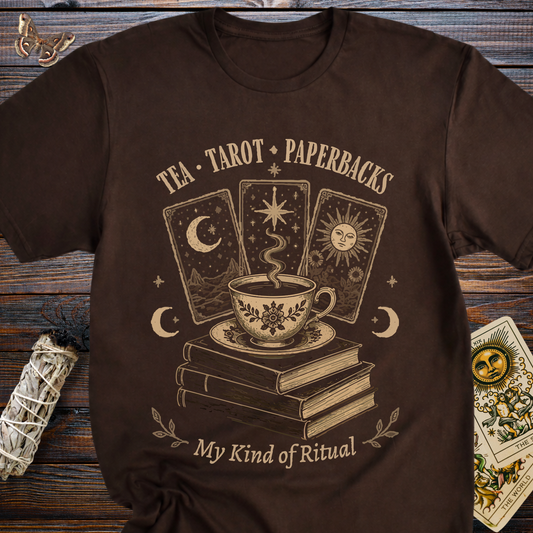 Tea, Tarot, Paperbacks: My Kind of Ritual T-Shirt