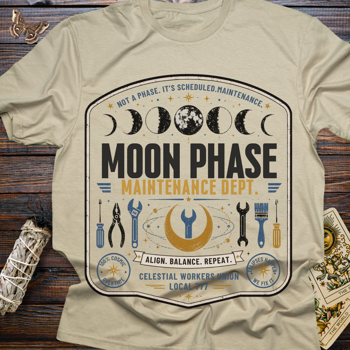 Moon Phase Maintenance Department T-Shirt