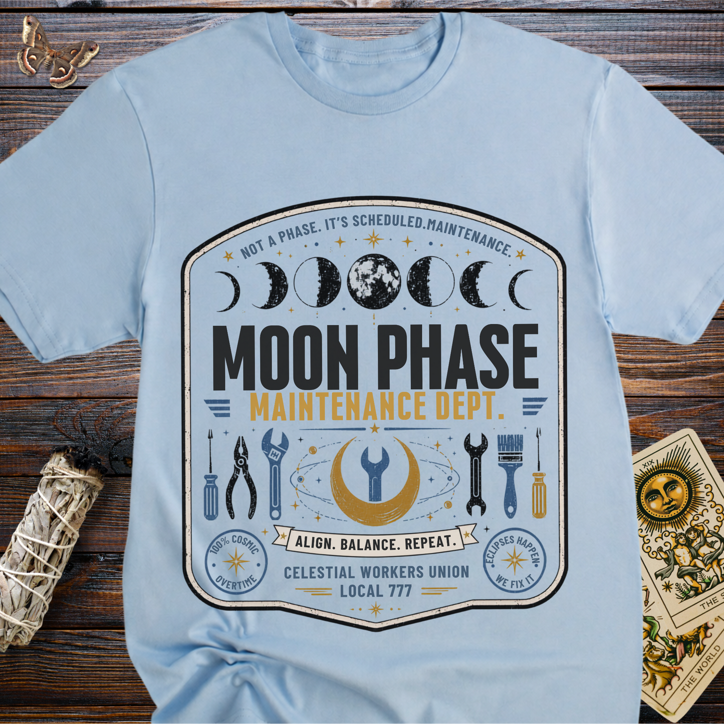 Moon Phase Maintenance Department T-Shirt
