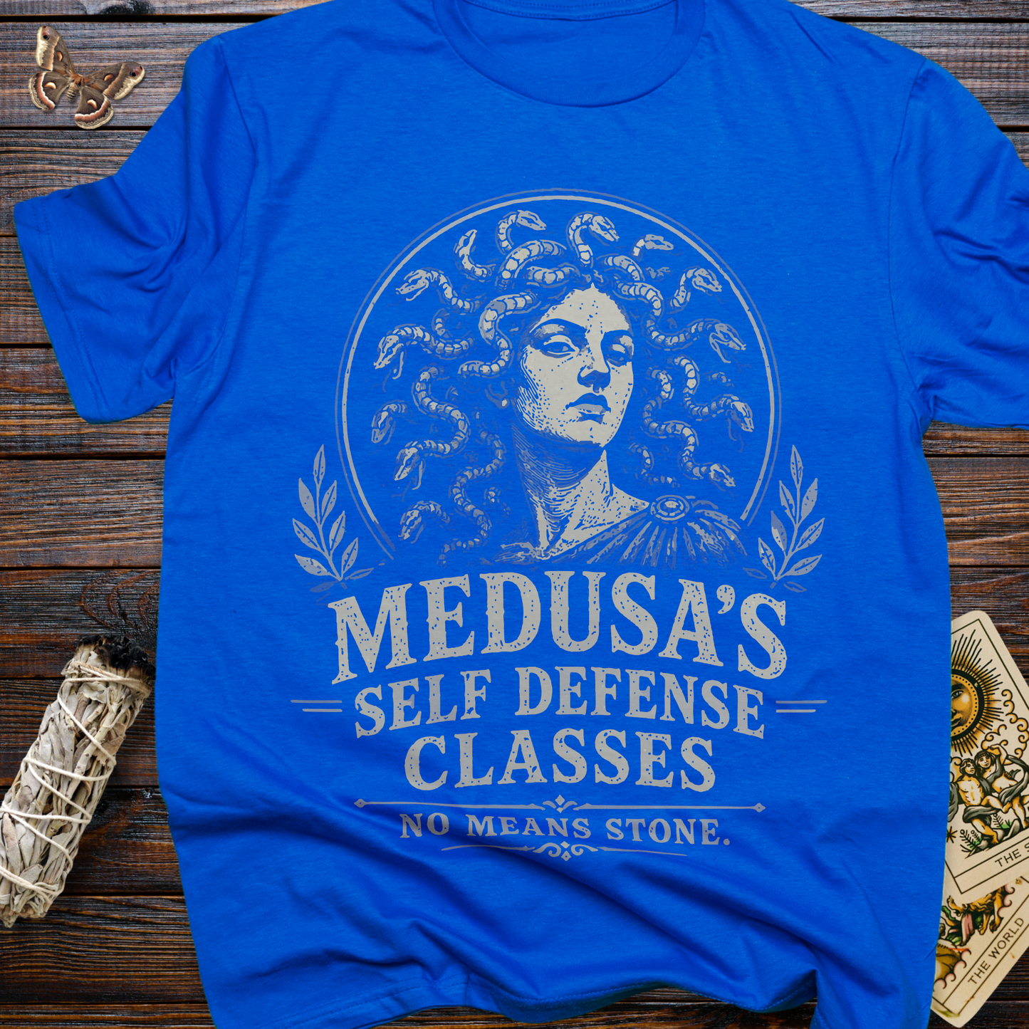 Medusa's Self Defense Classes No Means Stone T-Shirt