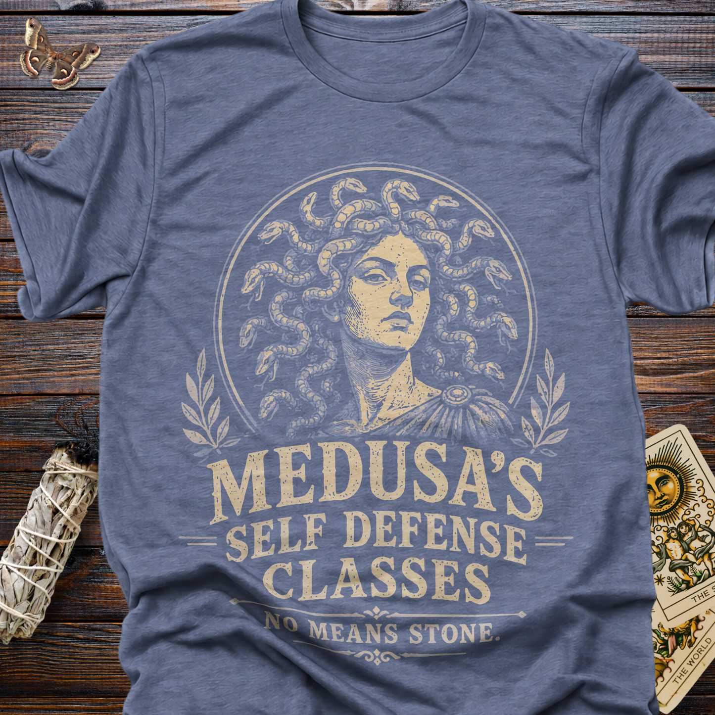 Medusa's Self Defense Classes No Means Stone T-Shirt