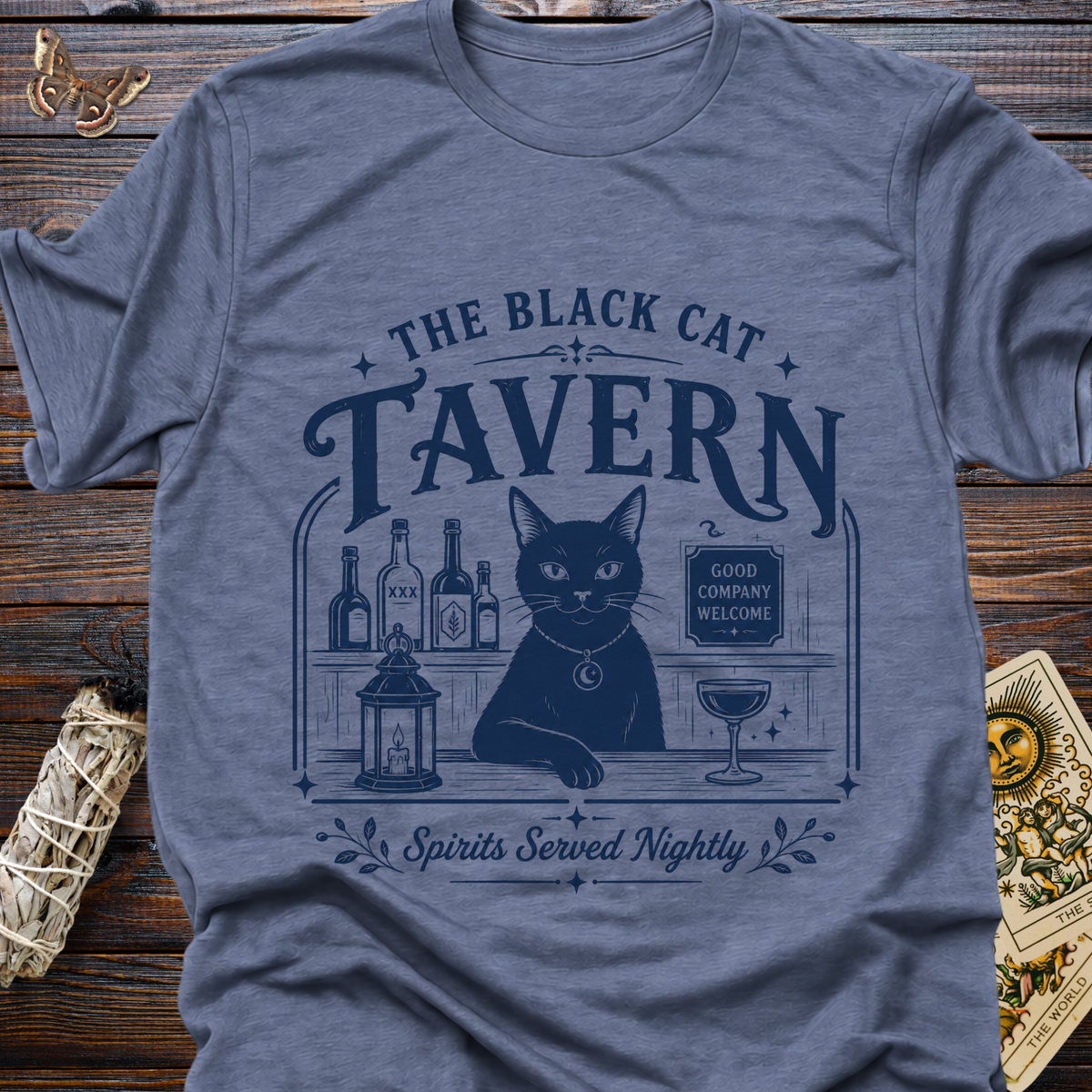 The Black Cat Tavern: Sprits Served Nightly T-Shirt