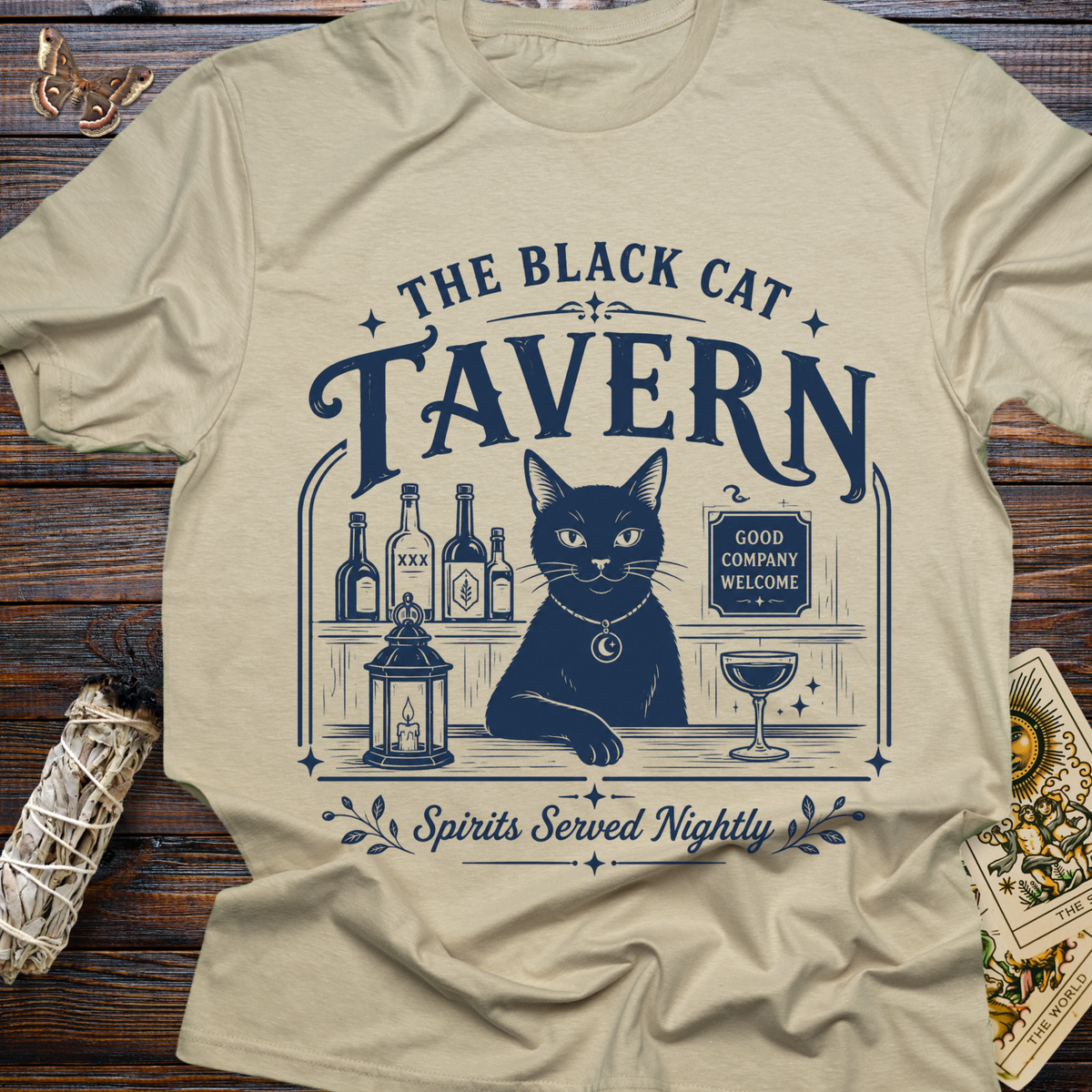 The Black Cat Tavern: Sprits Served Nightly T-Shirt