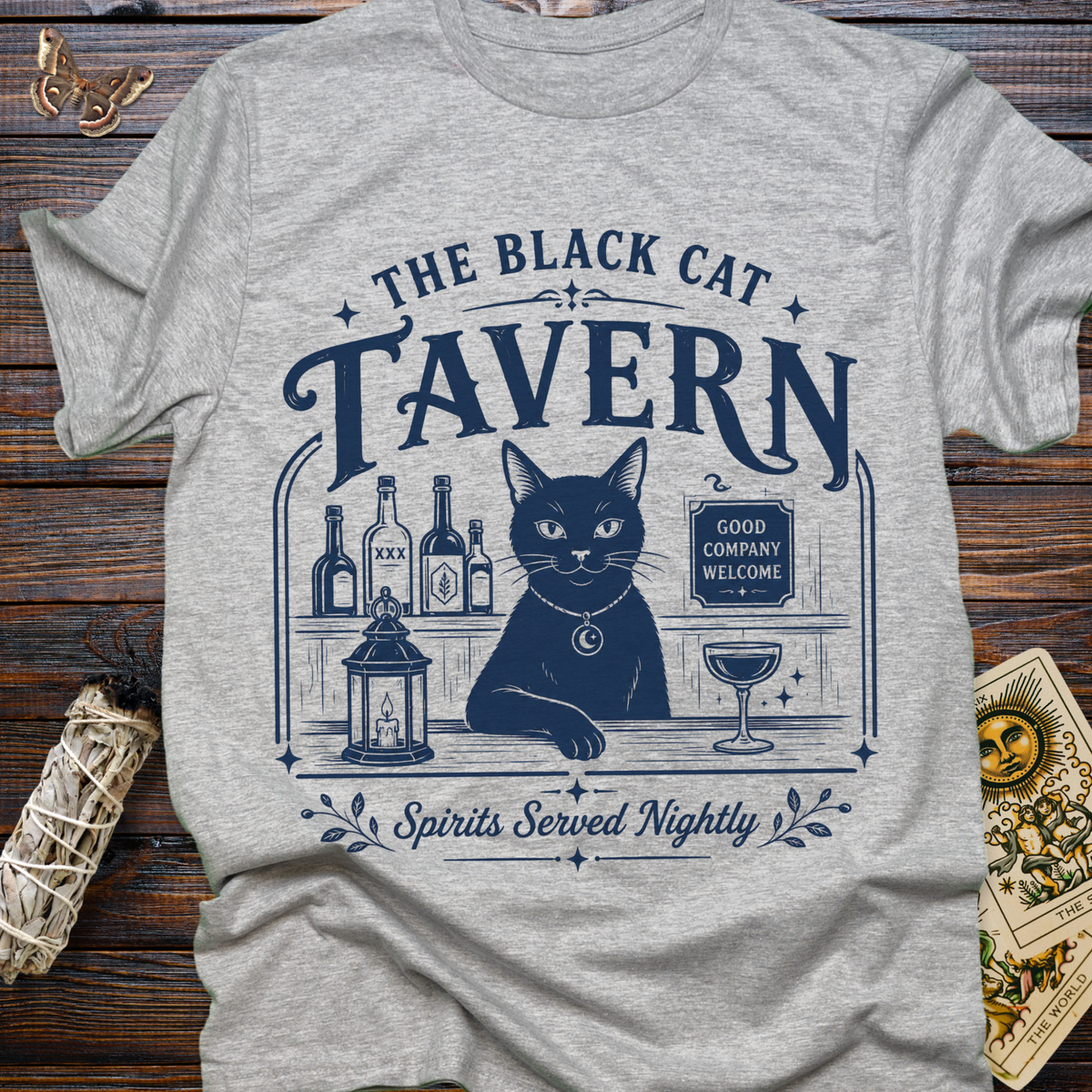 The Black Cat Tavern: Sprits Served Nightly T-Shirt