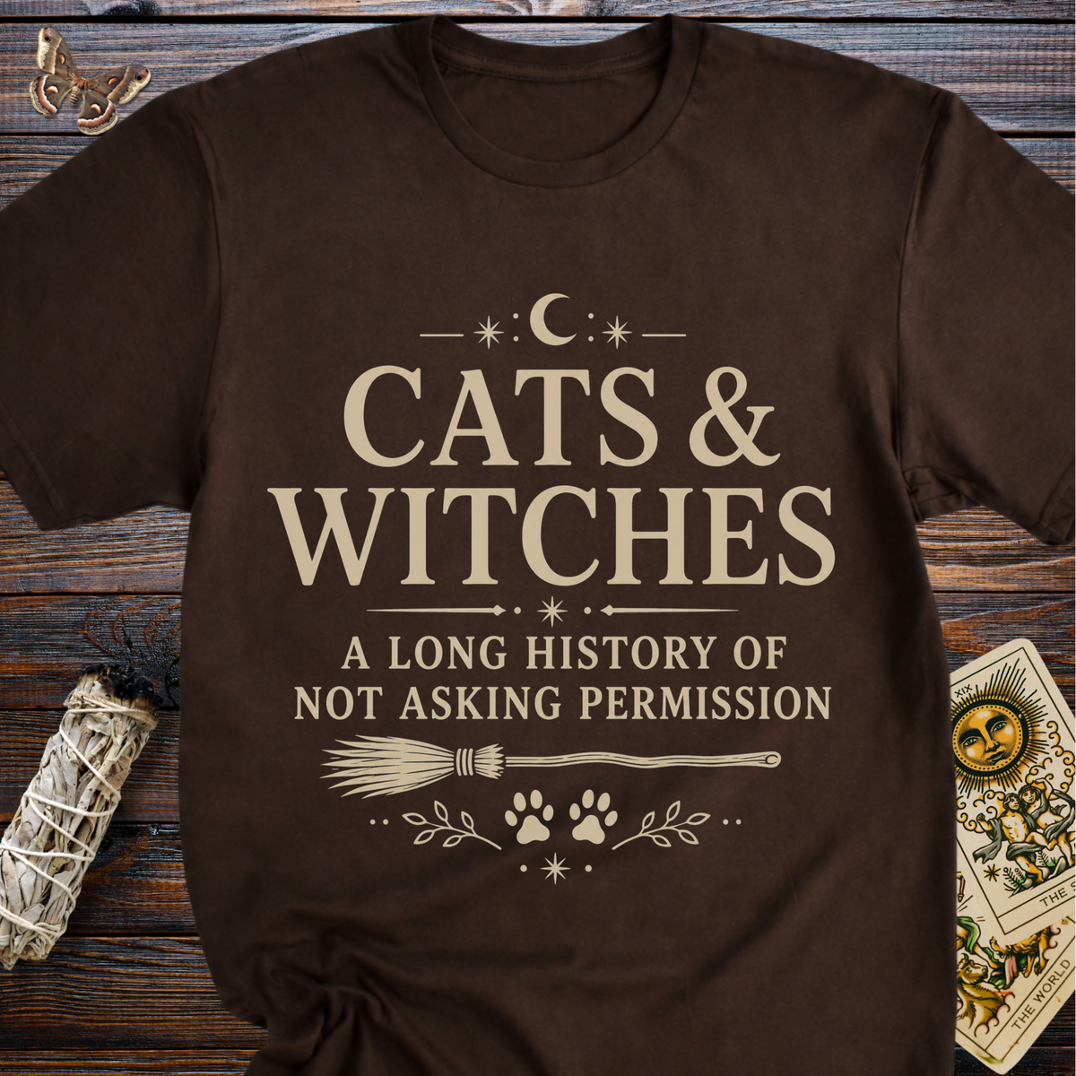 Cats & Witches A Long History of Not Asking Permission T-Shirt