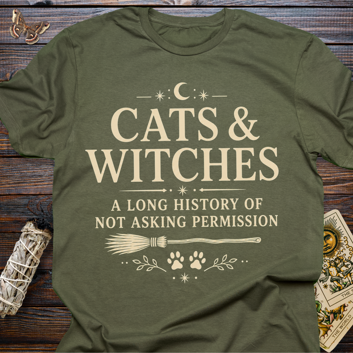 Cats & Witches A Long History of Not Asking Permission T-Shirt